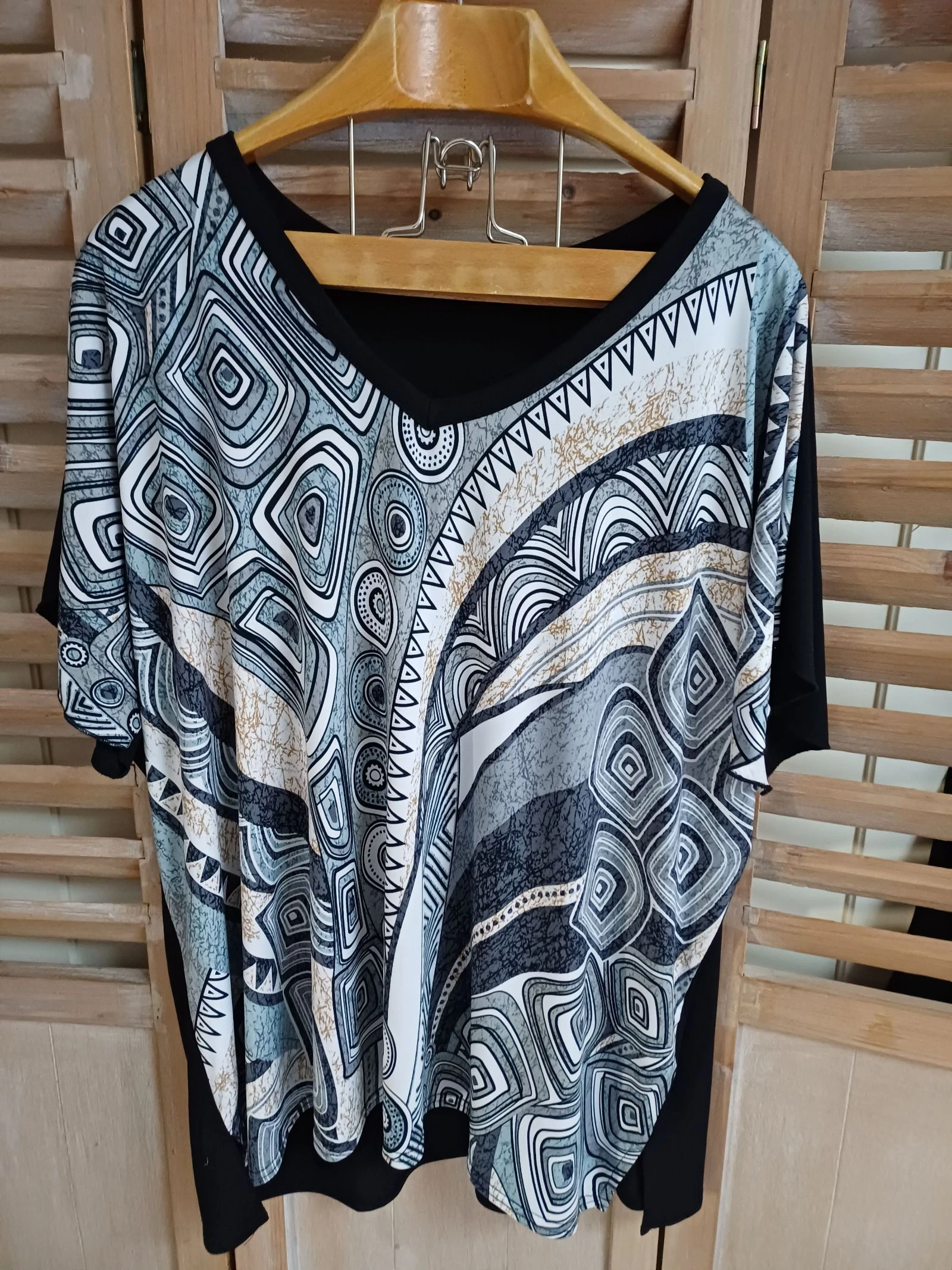 Blouse manches courtes motifs géométriques - 52 Viscose